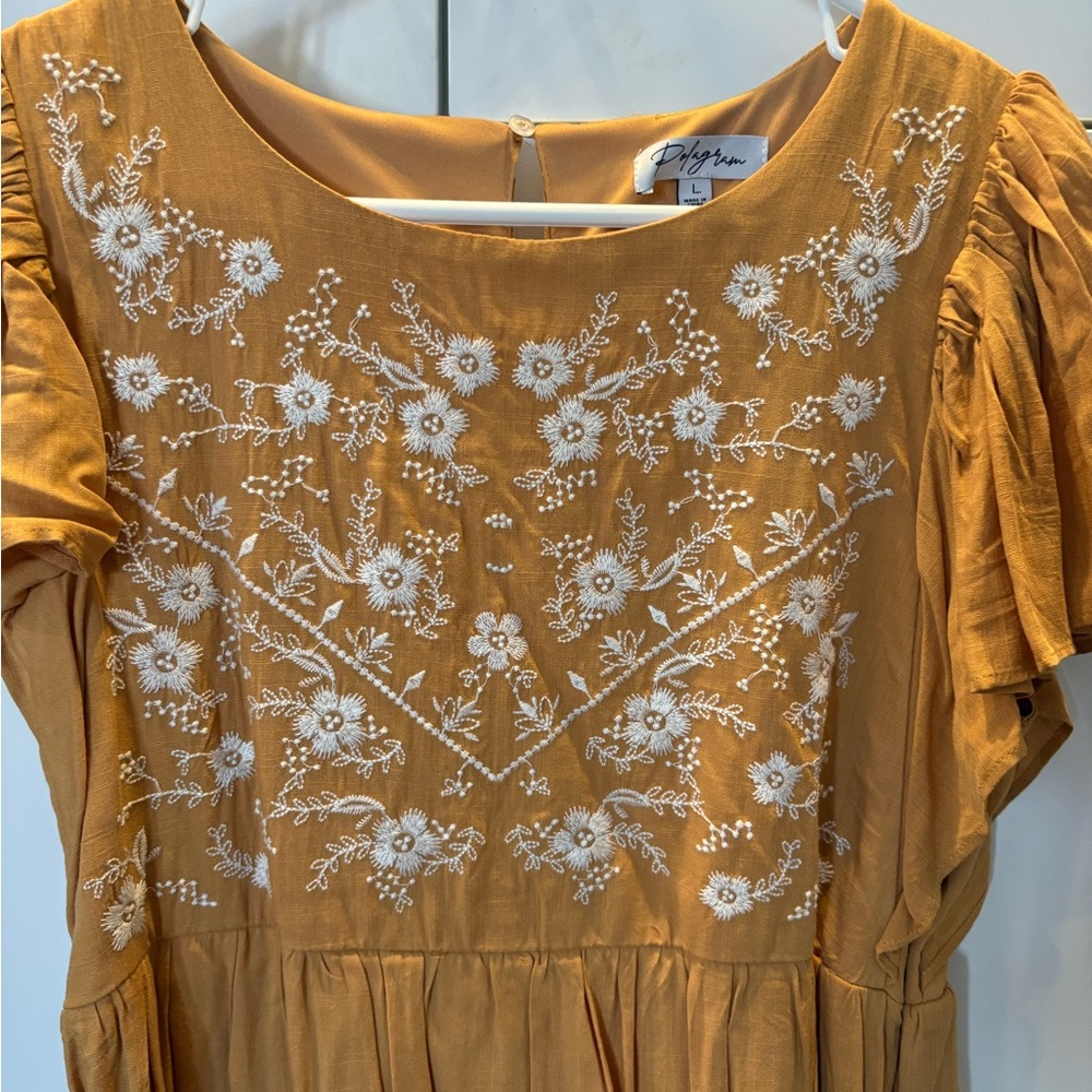 Embroidered Rust Dress - Picture 2 of 8